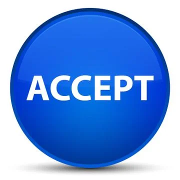 Accept special blue round button Stock Illustration