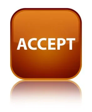 Accept special brown square button Stock Illustration