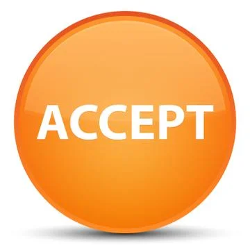Accept special orange round button Stock Illustration