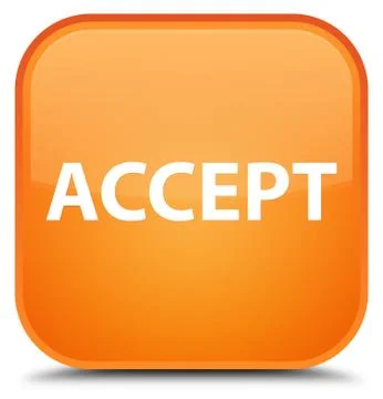 Accept special orange square button Stock Illustration