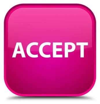 Accept special pink square button Stock Illustration