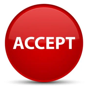 Accept special red round button Stock Illustration