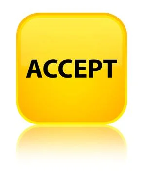 Accept special yellow square button Stock Illustration