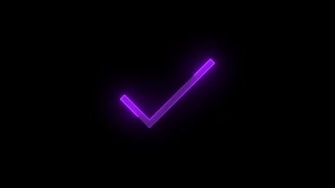 Accept stroke icon glowing neon purple color animation Stock Footage 289386351