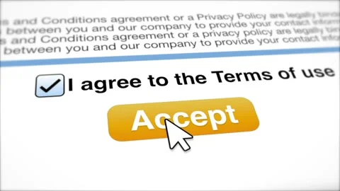 Accept the Terms of Use Mouse Clicking Closeup Stock Footage 151714334
