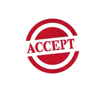 Accept web button on white background Stock Illustration