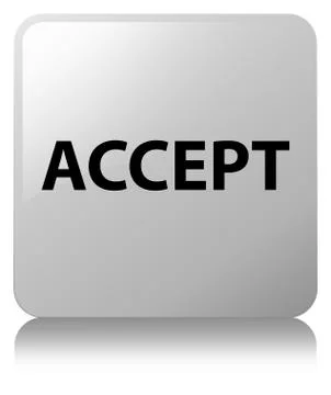 Accept white square button Stock Illustration