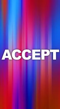 Accept word on abstract fast motion colorful background. Agreement concept Stock Illustration