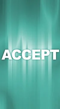 Accept word on abstract fast motion colorful background. Agreement concept Stock Illustration