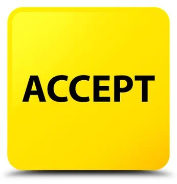 Accept yellow square button Stock Illustration