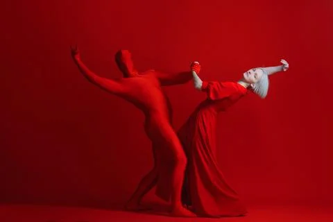Accept yourself, the concept, dance with your secret strange sides Stock Photos