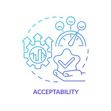 Acceptability blue gradient concept icon Stock Illustration