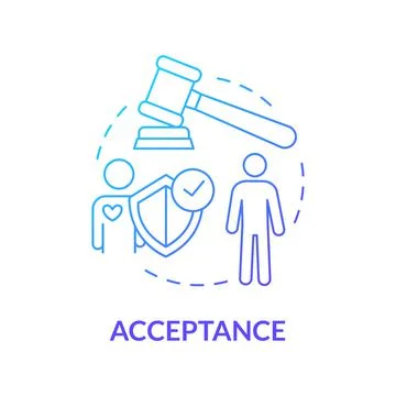 Acceptance blue gradient concept icon Stock Illustration