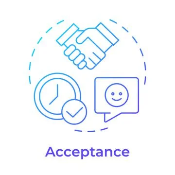 Acceptance blue gradient concept icon イラスト素材