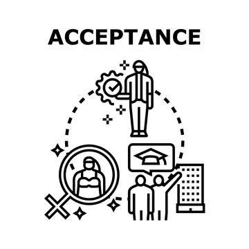 Acceptance concept including diversity, equality, and inclusion Stock Illustration