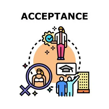 Acceptance concept including diversity, equality, and inclusion Stock Illustration