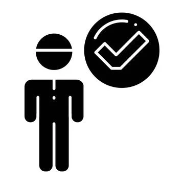 Acceptance Glyph Icon Stock Illustration