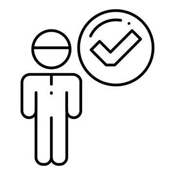 Acceptance Line Icon Stock Illustration
