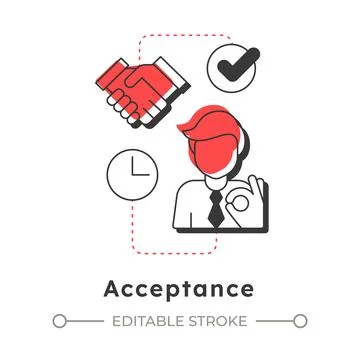 Acceptance modern linear concept icon 스톡 일러스트