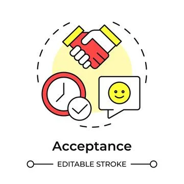 Acceptance multi color concept icon Stock Illustration