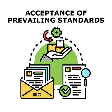 Acceptance of prevailing standards concept vector icon Stock Illustration