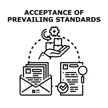 Acceptance of prevailing standards concept vector icon Stock Illustration
