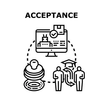Acceptance process illustration displaying approval concept イラスト素材