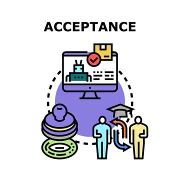 Acceptance process illustration displaying approval concept Illustrazione stock