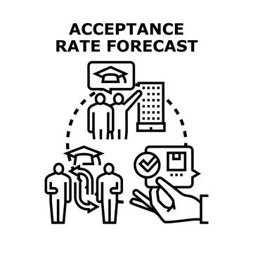 Acceptance rate forecast predicting successful application enrollment Stock Illustration
