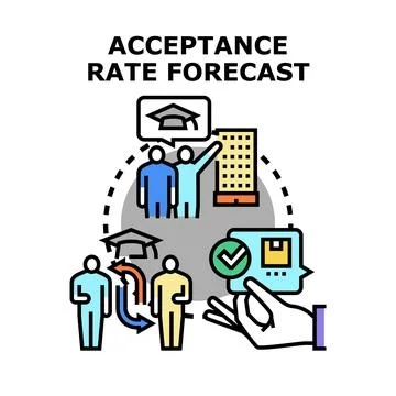 Acceptance rate forecast predicting successful application enrollment Stock Illustration
