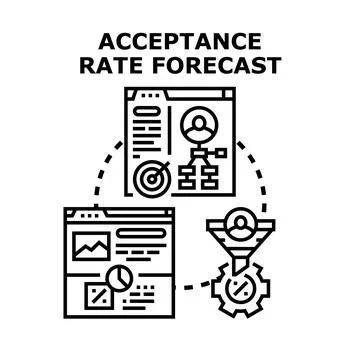Acceptance rate forecast vector concept illustration Illustrazione stock