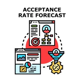 Acceptance rate forecast vector concept illustration Illustrazione stock