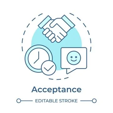 Acceptance soft blue concept icon Illustrazione stock