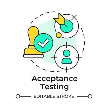Acceptance testing multi color concept icon Stock Illustration