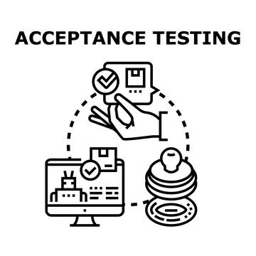 Acceptance testing process verifying product quality and approval 스톡 일러스트