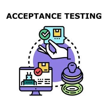 Acceptance testing process verifying product quality and approval Stock Illustration