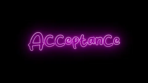 'Acceptance' text animation with neon glow line. Stock Footage 282576960