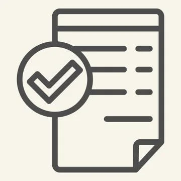 Accepted document line icon. Valid document vector illustration isolated on Stock Illustration
