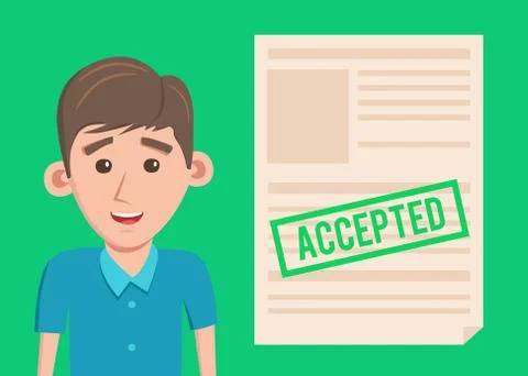 Accepted paper document. Cartoon Vector illustration Stock Illustration