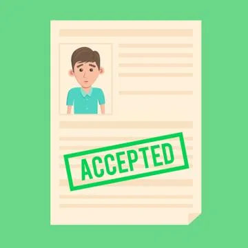 Accepted paper document. Cartoon Vector illustration Stock Illustration