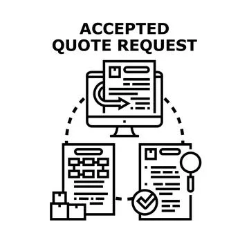 Accepted quote request concept and agreement process Stockillustratie