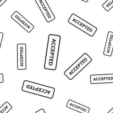 Accepted stamp seamless pattern. Business concept accepted pictogram. Vector  イラスト素材