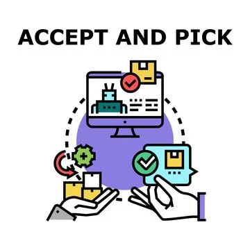 Accepting and picking goods for delivery logistics Stock Illustration
