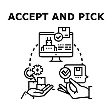 Accepting and picking goods for delivery logistics Stock Illustration