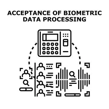 Accepting biometric data processing for identity authentication system Stock Illustration