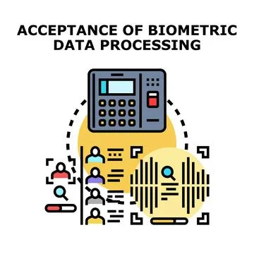 Accepting biometric data processing for identity authentication system Stock Illustration