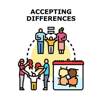 Accepting differences promoting diversity and equality concept Stock Illustration