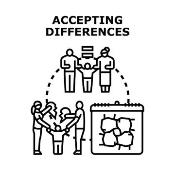Accepting differences promoting diversity and equality concept Stock Illustration