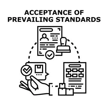 Accepting prevailing standards for quality control process Illustrazione stock