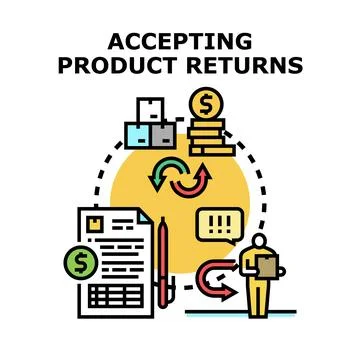 Accepting product returns service concept illustration 库存插图